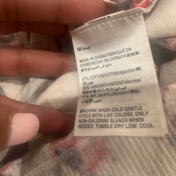 Karen Scott Red and Tan Floral Button Up Cardigan Sweater - Picture 8 of 8